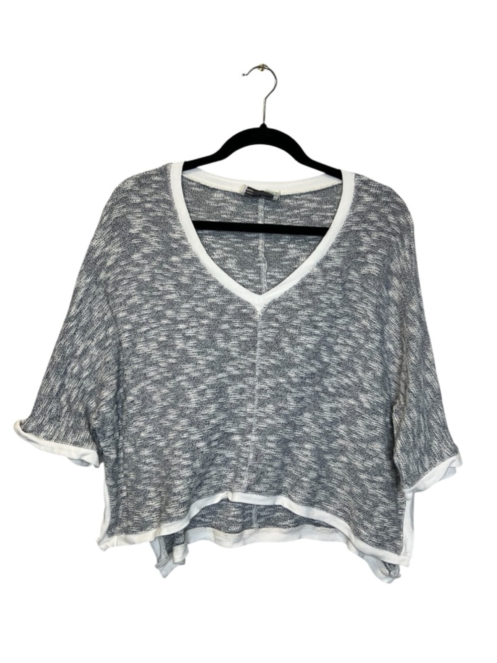 Saturday Sunday Anthro V Neck Blue and white slouchy Top size Large